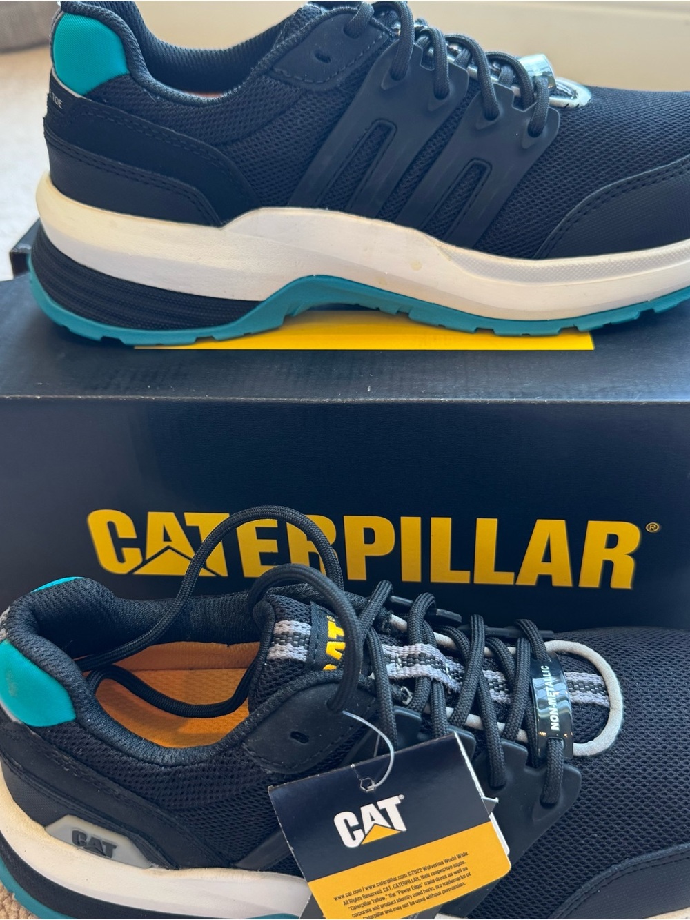 CAT Streamline 2.0 Womens 6.5 Work Shoes Composite Toe Black Teal P91357 New